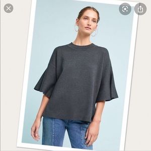 NWT Anthropologie Lorena Flutter Sleeve Pullover